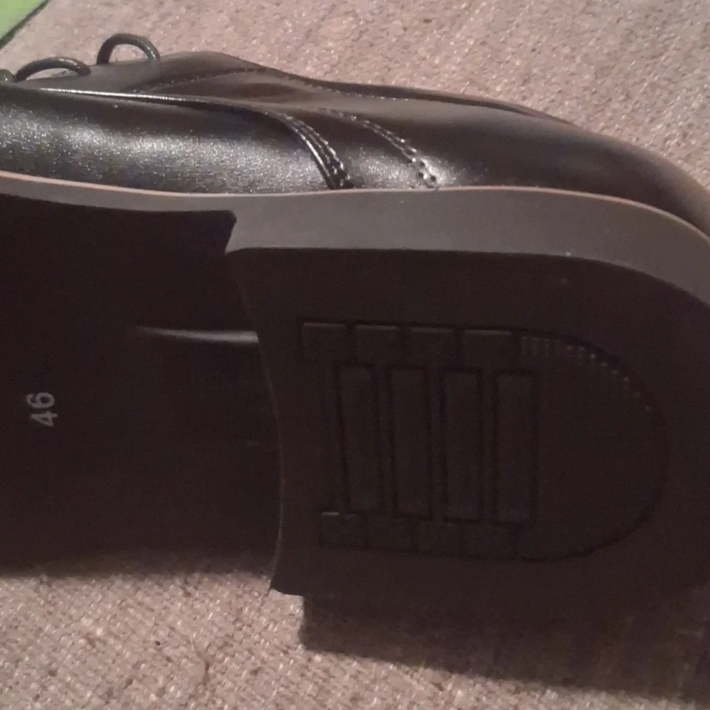 NWT Tanner Classic Black Men's Derby Dress Shoes Size 12 EU 46 and original bag